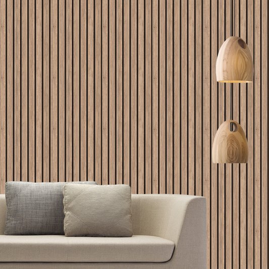 Listones en Madera Claro - Rollo 250 cm alto x 60 cm ancho | Cubre 1.5 mt2