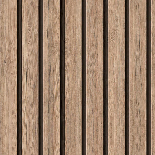 Listones en Madera Claro - Rollo 250 cm alto x 60 cm ancho | Cubre 1.5 mt2
