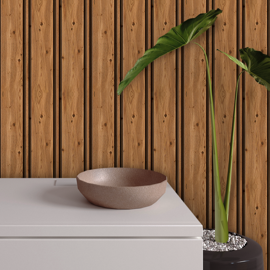 Listones en Madera Cabaña - Rollo 250 cm alto x 60 cm ancho | Cubre 1.5 mt2