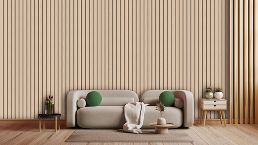 Listones en Madera Avena - Rollo 250 cm alto x 60 cm ancho | Cubre 1.5 mt2