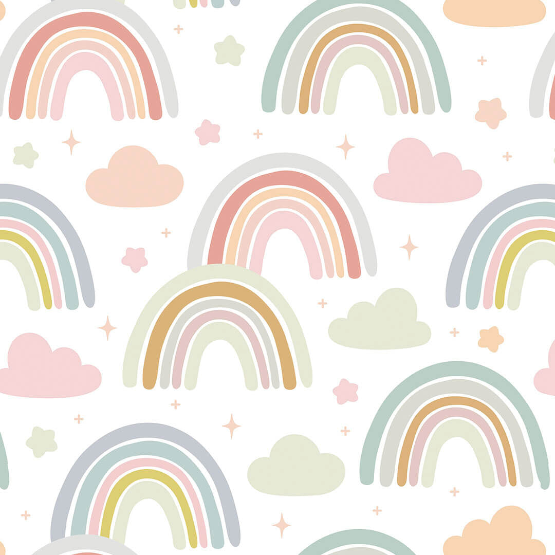 Papel tapiz Infantil Arco íris - Rollo 250 cm alto x 60 cm ancho | Cubre 1.5 mt2