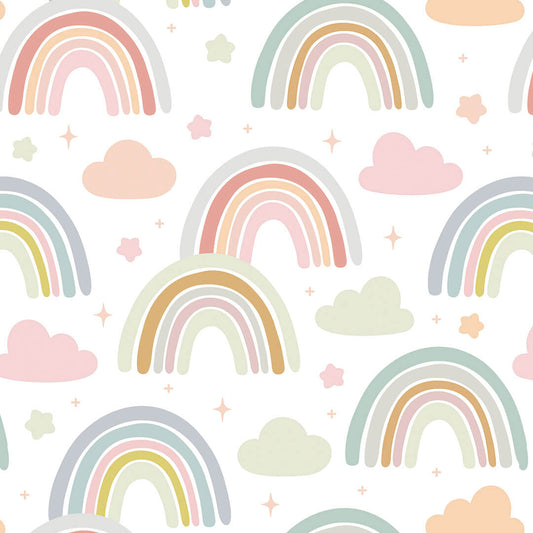 Papel tapiz Infantil Arco íris - Rollo 250 cm alto x 60 cm ancho | Cubre 1.5 mt2