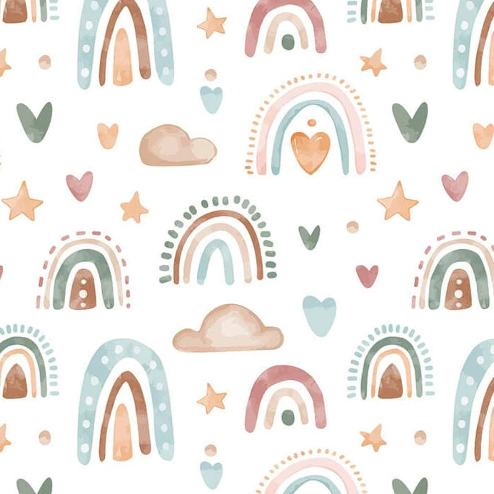 Papel tapiz Infantil Arcoíris - Rollo 250 cm alto x 60 cm ancho | Cubre 1.5 mt2