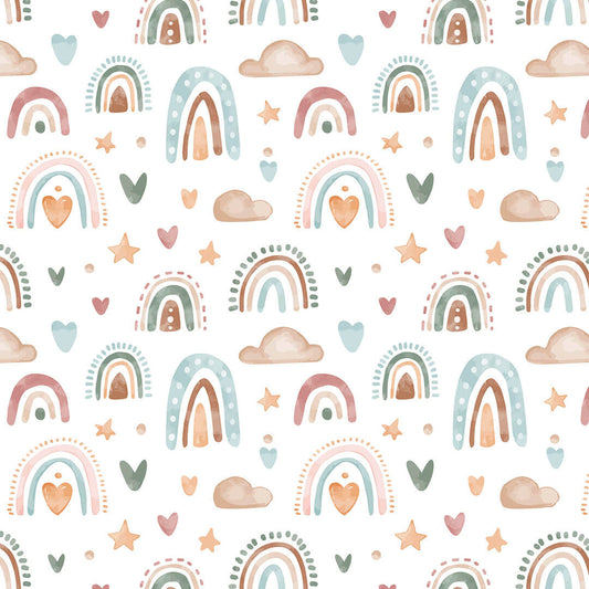 Papel tapiz Infantil Arcoíris - Rollo 250 cm alto x 60 cm ancho | Cubre 1.5 mt2