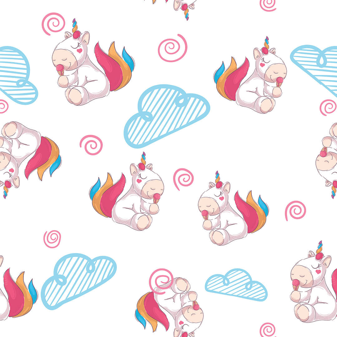 Papel tapiz Infantil Unicornio Helado - Rollo 250 cm alto x 60 cm ancho | Cubre 1.5 mt2