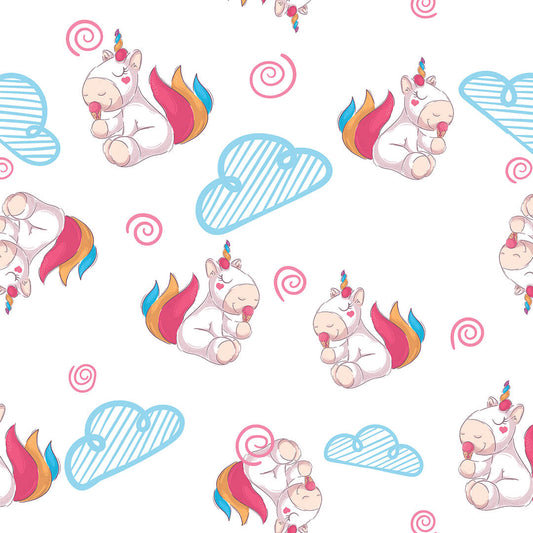 Papel tapiz Infantil Unicornio Helado - Rollo 250 cm alto x 60 cm ancho | Cubre 1.5 mt2
