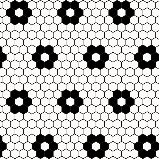 Flores Hexagonos Vinilo en rollo PARA PISOS 2 metros x 60 cm