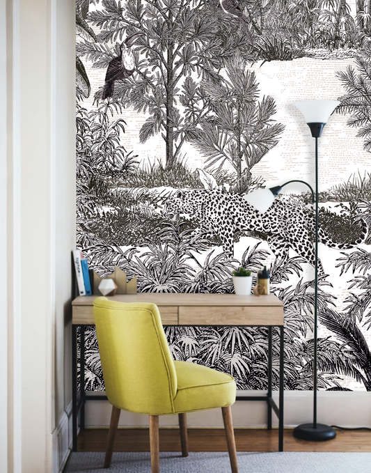 Papel Tapiz Hoja Animales | Rollo 80x230 cm | 2unidades | Cubre 3,68 mt2
