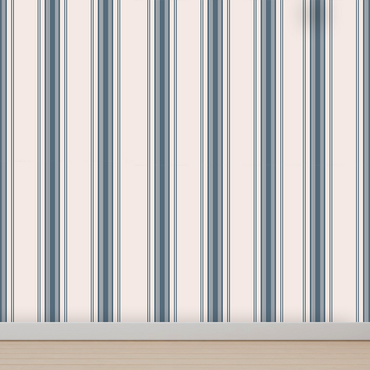 Papel Tapiz Lineas Polo |  Azul  |  Rollo 240 cm alto x 60 cm ancho  |  1 unidad |  Cubre 1,4 mt2