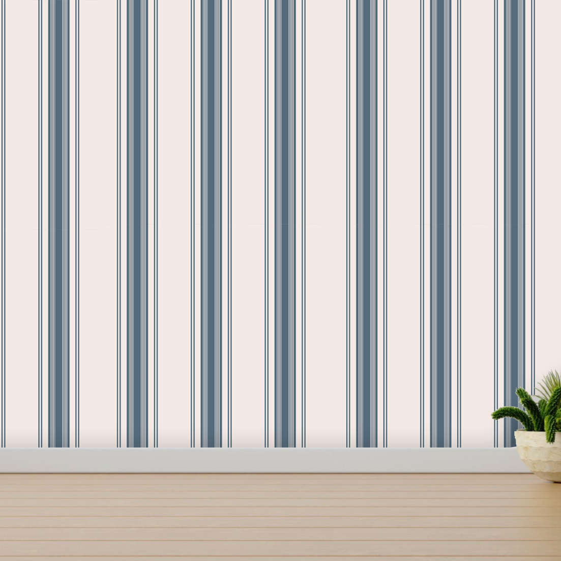 Papel Tapiz Lineas Polo |  Azul  |  Rollo 240 cm alto x 60 cm ancho  |  1 unidad |  Cubre 1,4 mt2