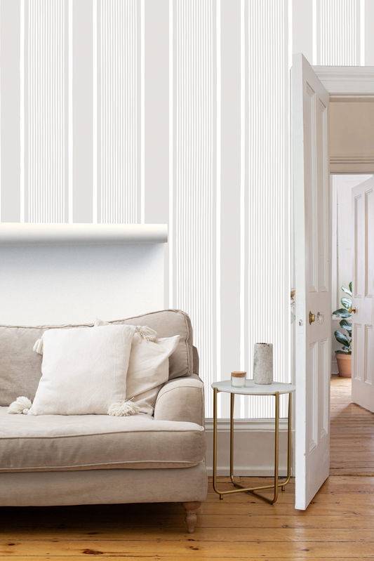 Papel Tapiz Lineas Lino  | Rollo  240 cm alto x 60 cm ancho  |  1 unidad |  Cubre 1,4 mt2