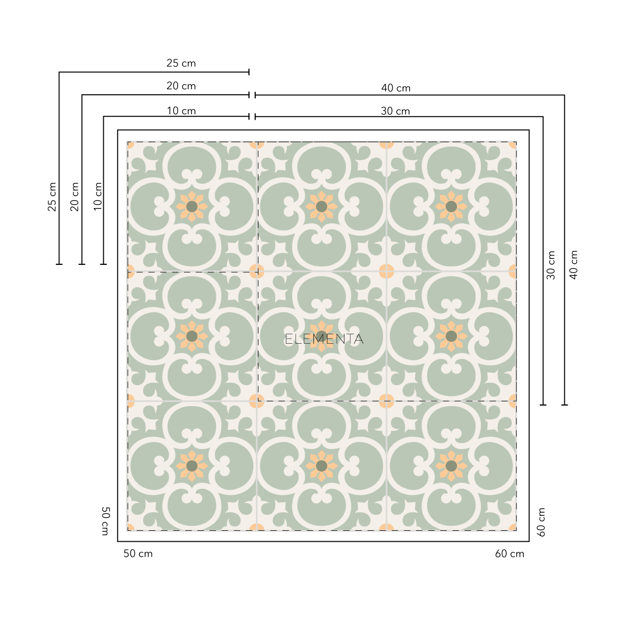 Alcacer Baldosas 10x10 cm - 20 unidades / cubre 0,2 mt2