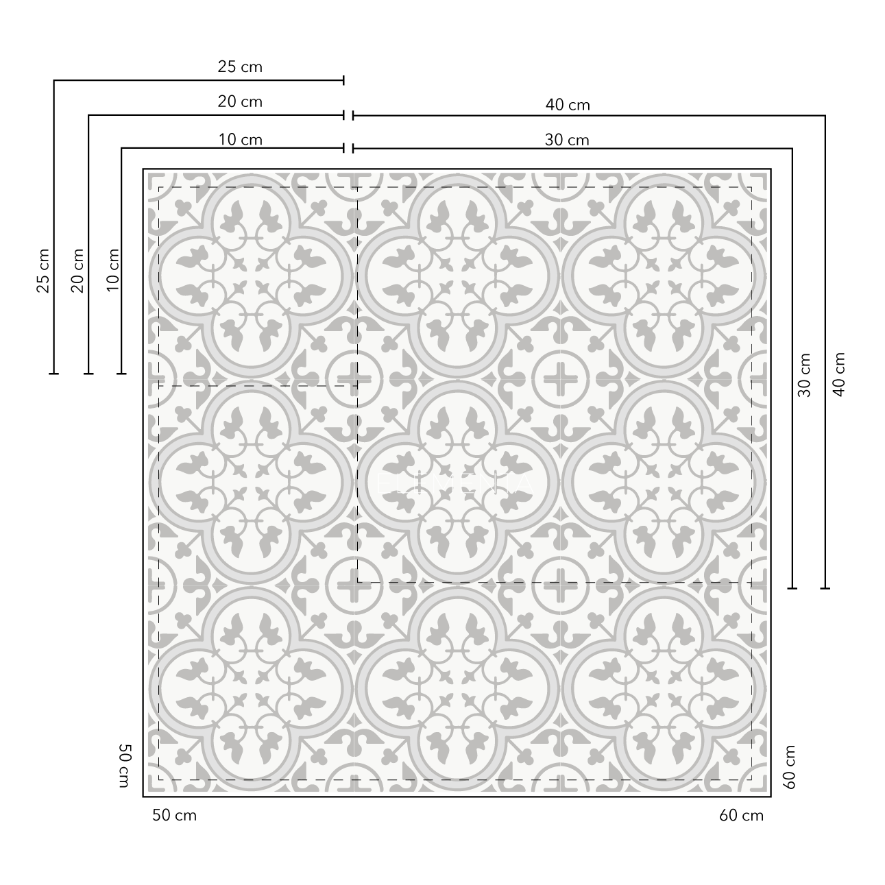 Algodon  Baldosas 25x25 cm - 20 unidades / cubre 1,2 mt2