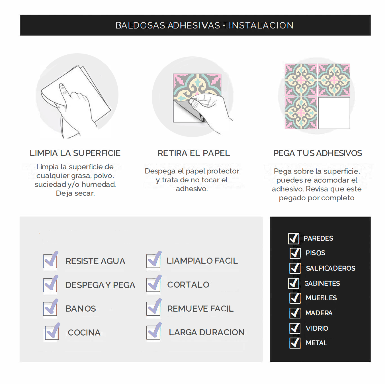 Baldosas Adhesivas  20 UNIDADES