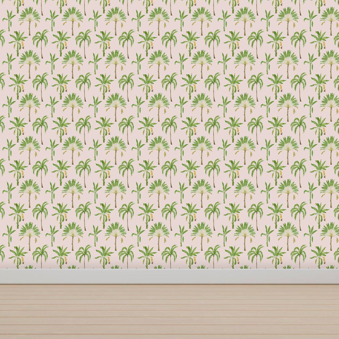 Papel tapiz - Palmera Rosa 2.5 metros x 45 cm