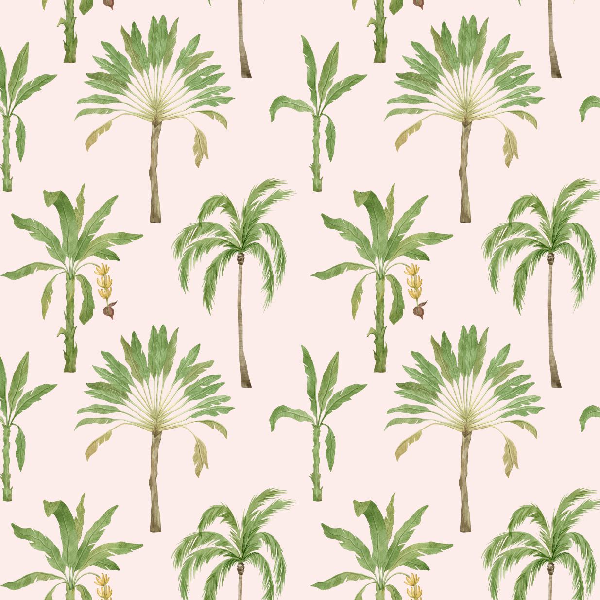 Papel tapiz - Palmera Rosa 2.5 metros x 45 cm