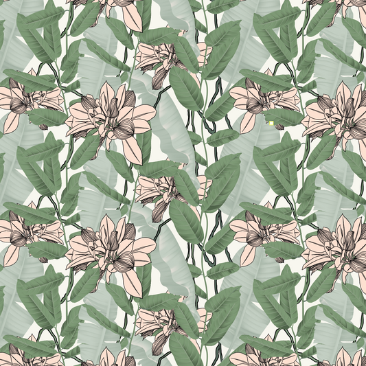 Orquidea Banana Papel Tapiz - Rollo 60 cm x 240 cm - Cubre 1,4 mt2