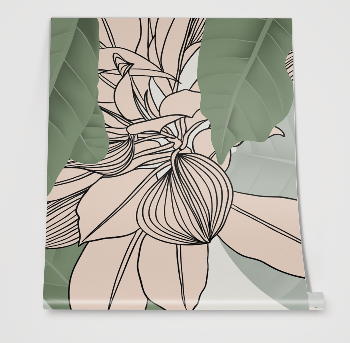 Orquidea Banana Papel Tapiz - Rollo 60 cm x 240 cm - Cubre 1,4 mt2