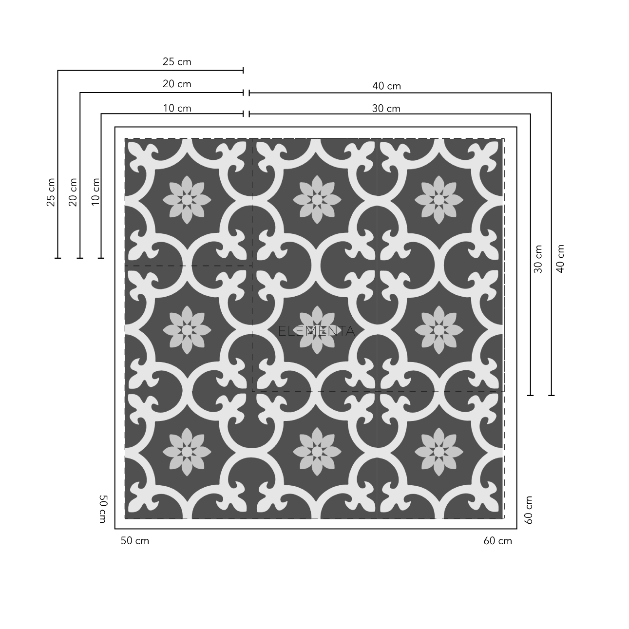 Cerinza negro Baldosas 25x25 cm - 20 unidades / cubre 1,25 mt2