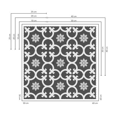 Cerinza negro Baldosas 25x25 cm - 20 unidades / cubre 1,25 mt2