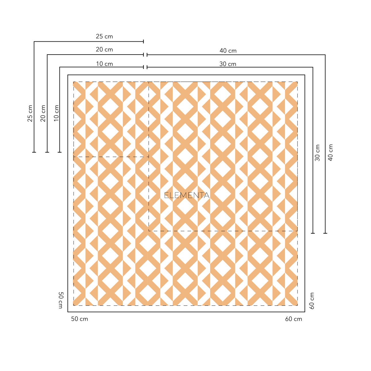 Entramado Baldosas 10x10 cm - 20 unidades / cubre 0,2 mt2