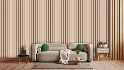 Listones en Madera Avena - Rollo 250 cm alto x 60 cm ancho | Cubre 1.5 mt2
