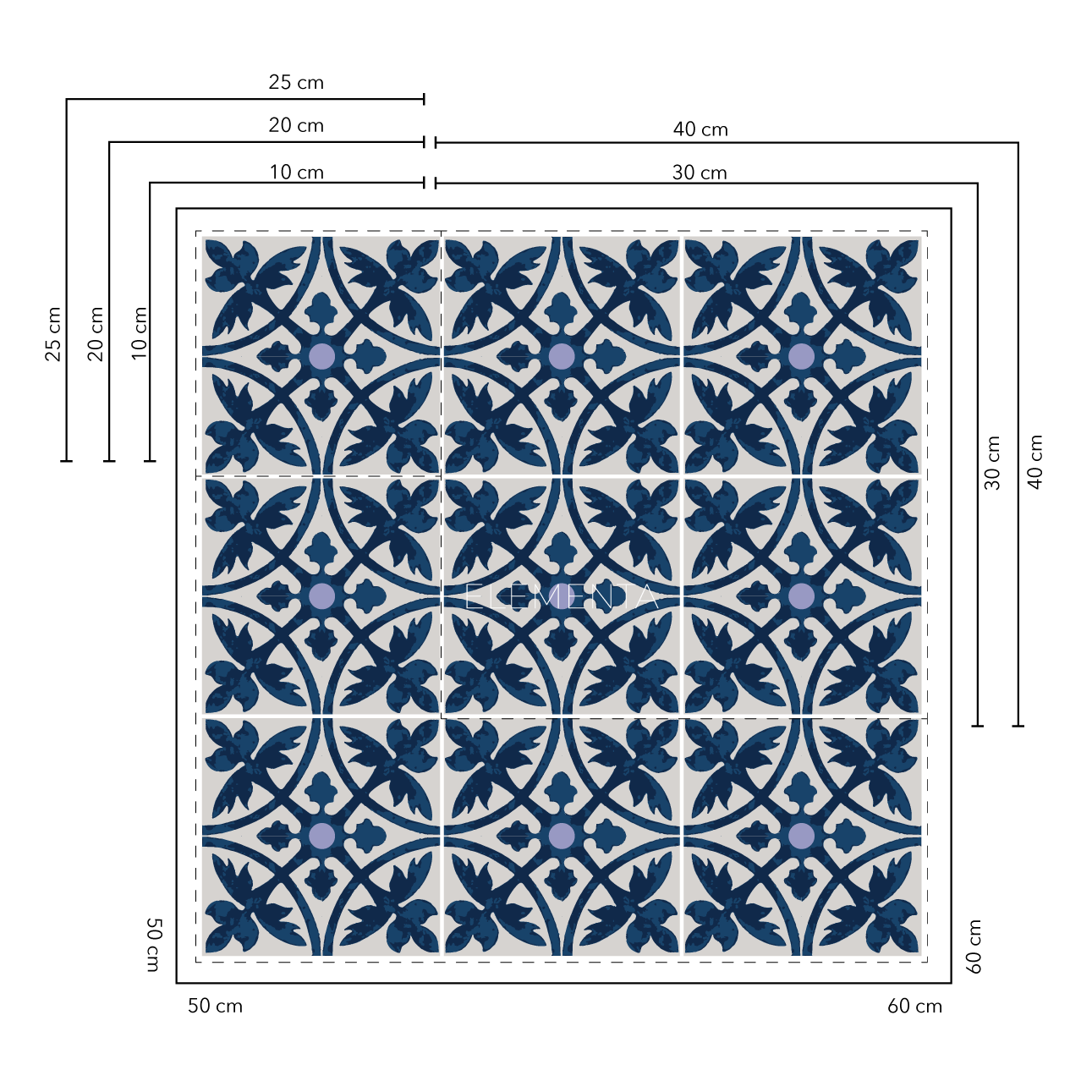 Juncos Baldosas 25x25 cm - 20 unidades / cubre 1,25 mt2