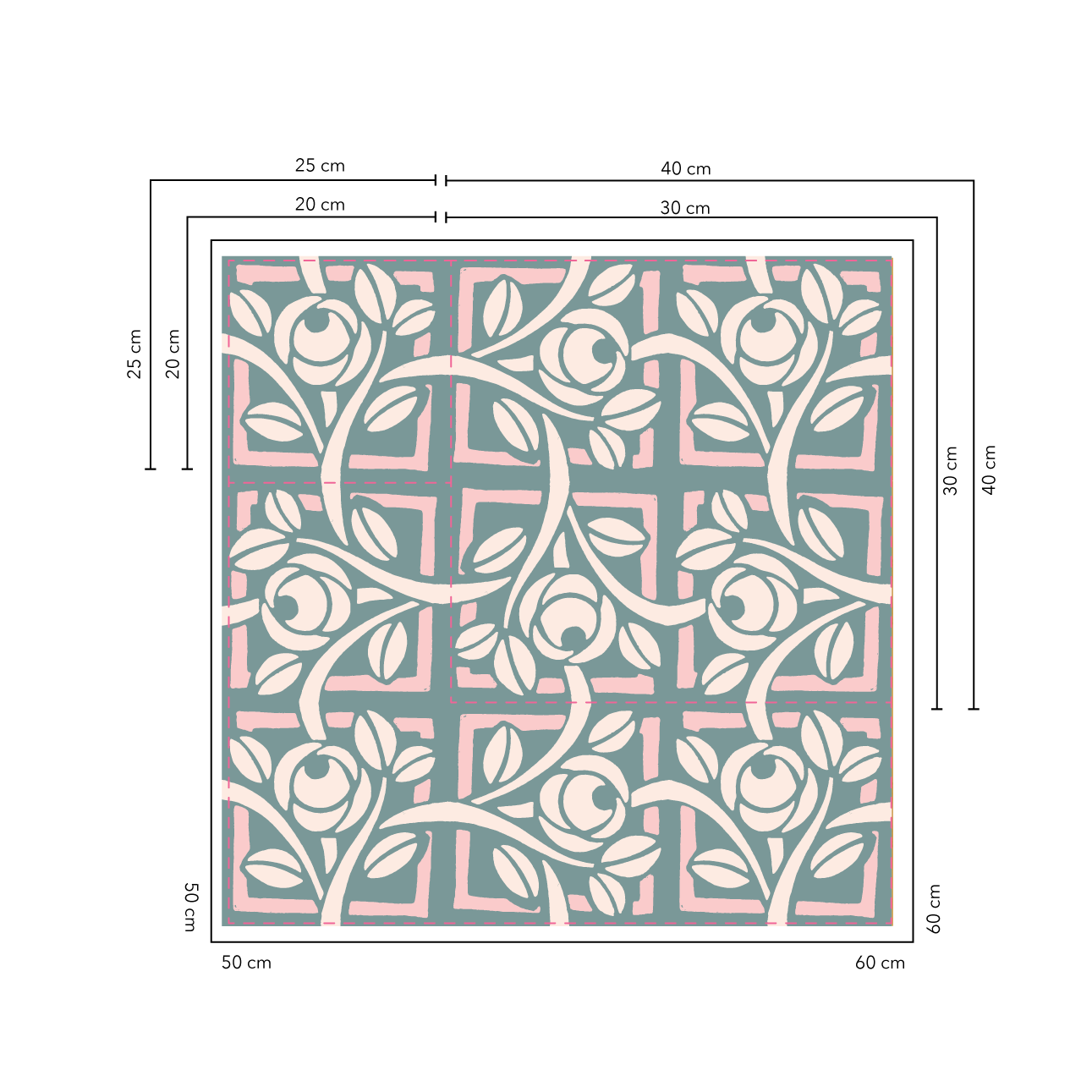 Rosetas Baldosas 10x10 cm - 20 unidades / cubre 0,2 mt2