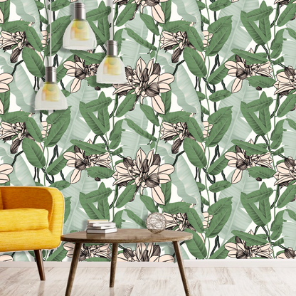 Orquidea Banana Papel Tapiz - Rollo 60 cm x 240 cm - Cubre 1,4 mt2
