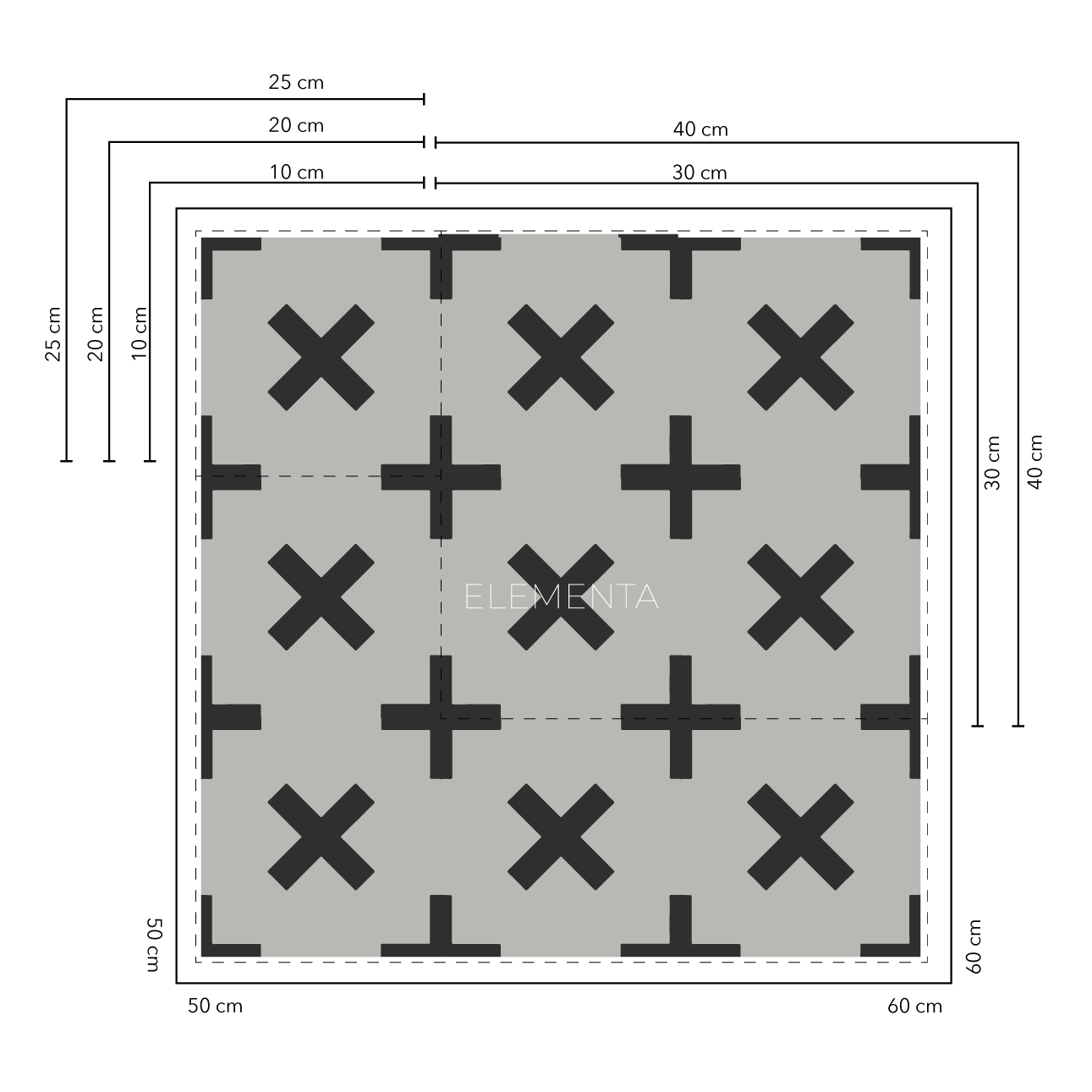 Santa Cruz Baldosas 25x25 cm - 20 unidades / cubre 1,25 mt2