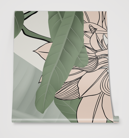 Orquidea Banana Papel Tapiz - Rollo 60 cm x 240 cm - Cubre 1,4 mt2