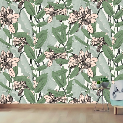 Orquidea Banana Papel Tapiz - Rollo 60 cm x 240 cm - Cubre 1,4 mt2