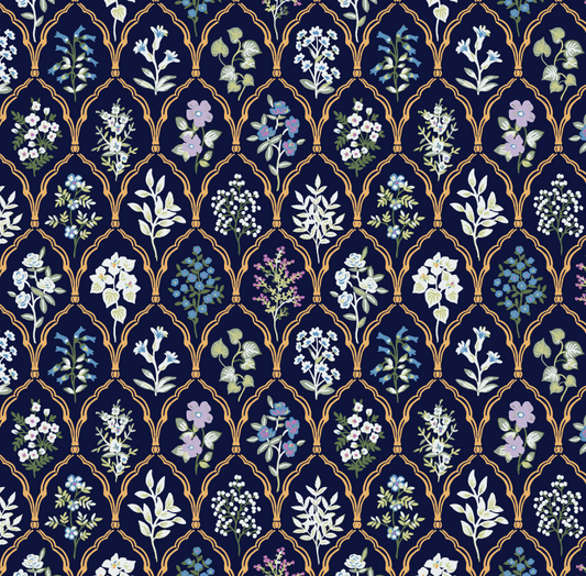 Blue Flowers Wallpaper | 235 cm high x 60 cm wide | 1 unit | Covers 1.4 m2