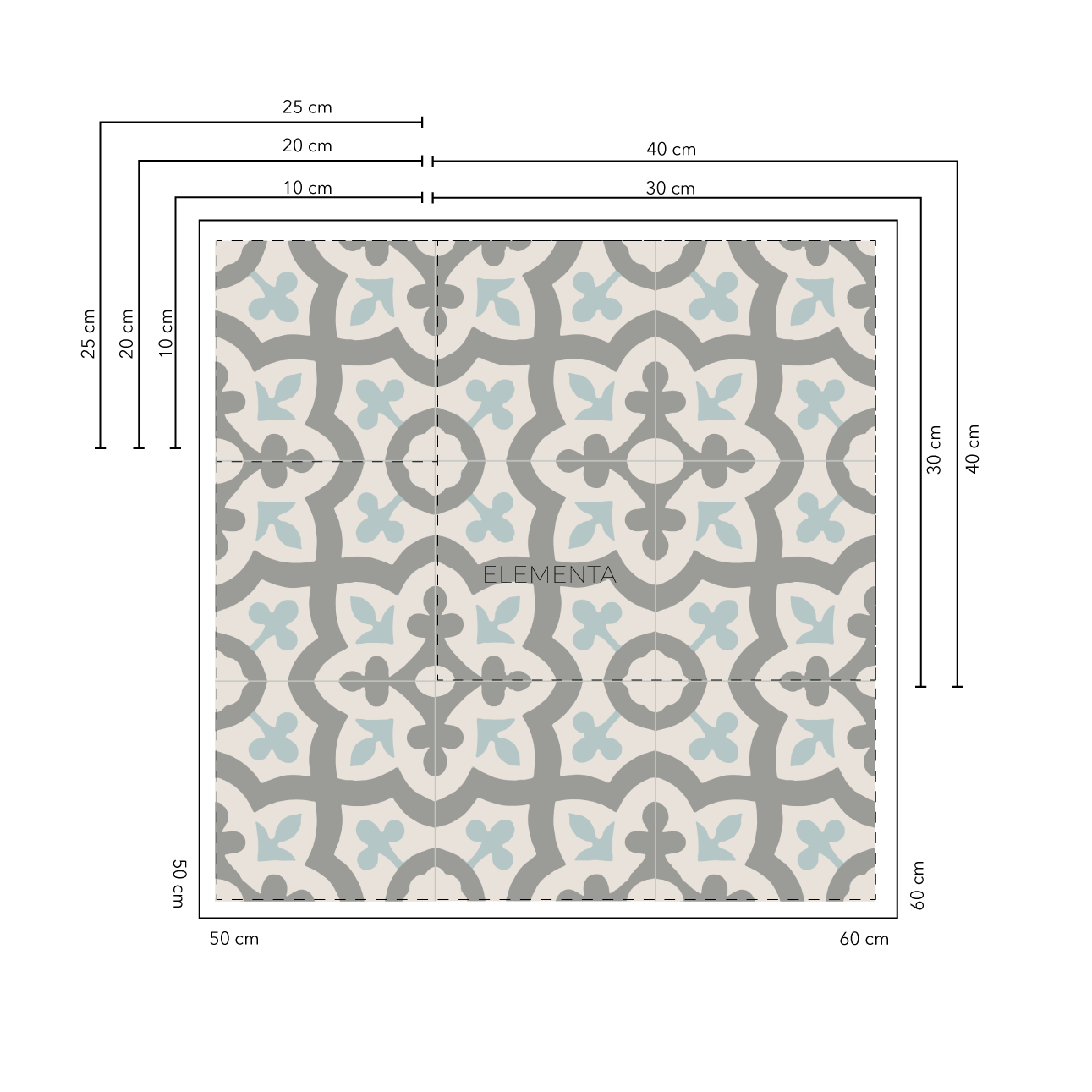 Beteitiva Baldosas 10x10 cm - 20 unidades / cubre 0,2 mt2