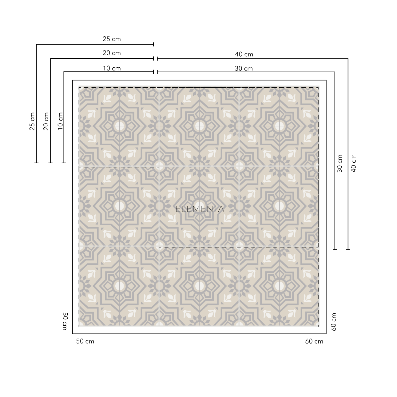 Borba baldosas 25x25 cm - 20 unidades / cubre 1,25 mt2