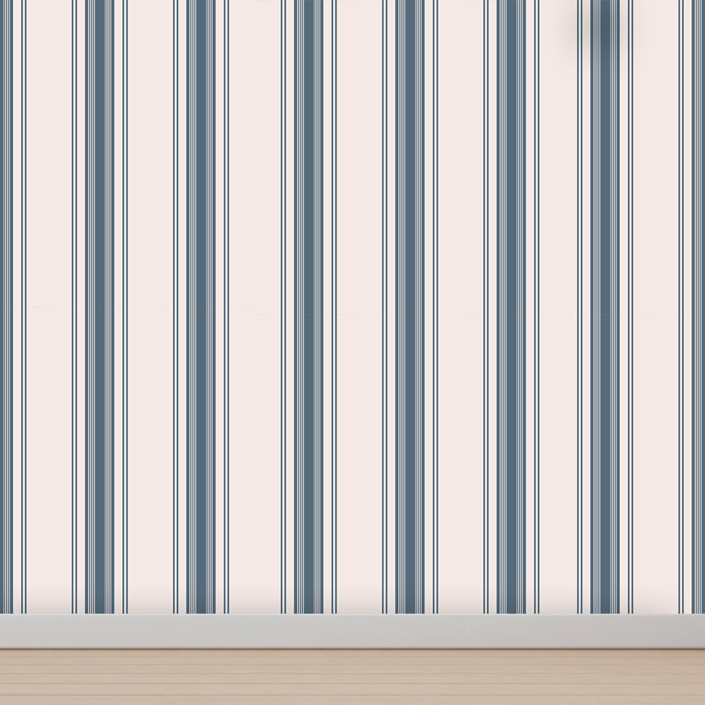 Polo Lines Wallpaper | Blue | 240 cm high x 60 cm wide | 1 unit | Covers 1.4 m2