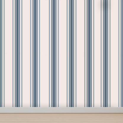 Papel Tapiz Lineas Polo |  Azul  |  Rollo 240 cm alto x 60 cm ancho  |  1 unidad |  Cubre 1,4 mt2