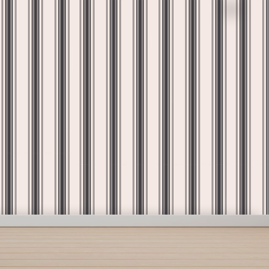 Papel Tapiz Lineas Polo |  Negro  |  240 cm alto x 60 cm ancho  |  1 unidad |  Cubre 1,4 mt2