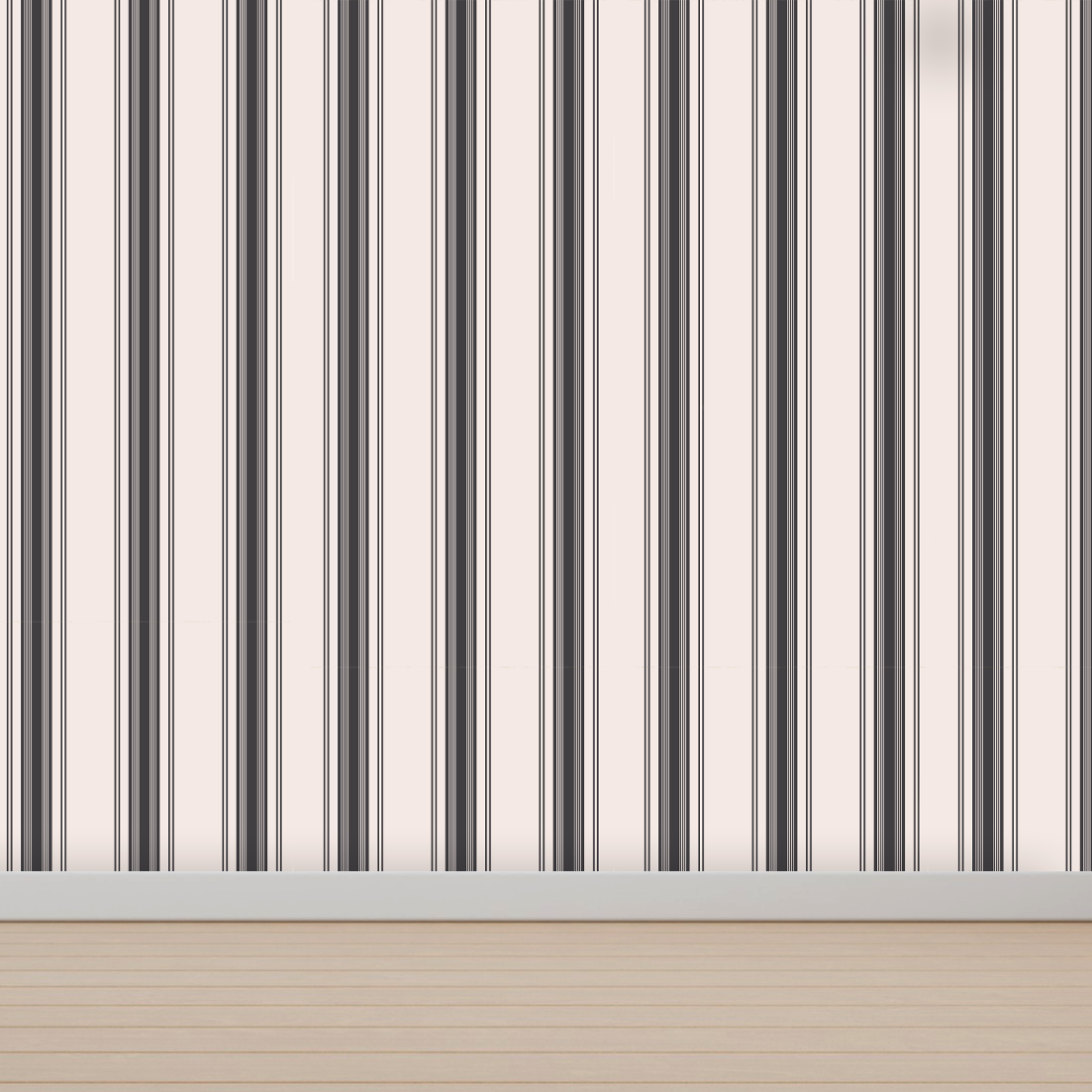 Papel Tapiz Lineas Polo |  Negro  |  Rollo 240 cm alto x 60 cm ancho  |  1 unidad |  Cubre 1,4 mt2