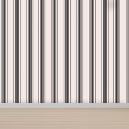 Papel Tapiz Lineas Polo |  Negro  |  Rollo 240 cm alto x 60 cm ancho  |  1 unidad |  Cubre 1,4 mt2