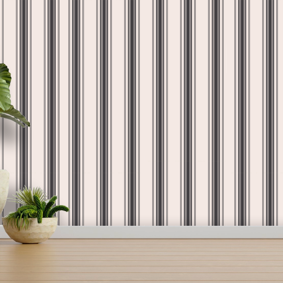 Papel Tapiz Lineas Polo |  Negro  |  Rollo 240 cm alto x 60 cm ancho  |  1 unidad |  Cubre 1,4 mt2