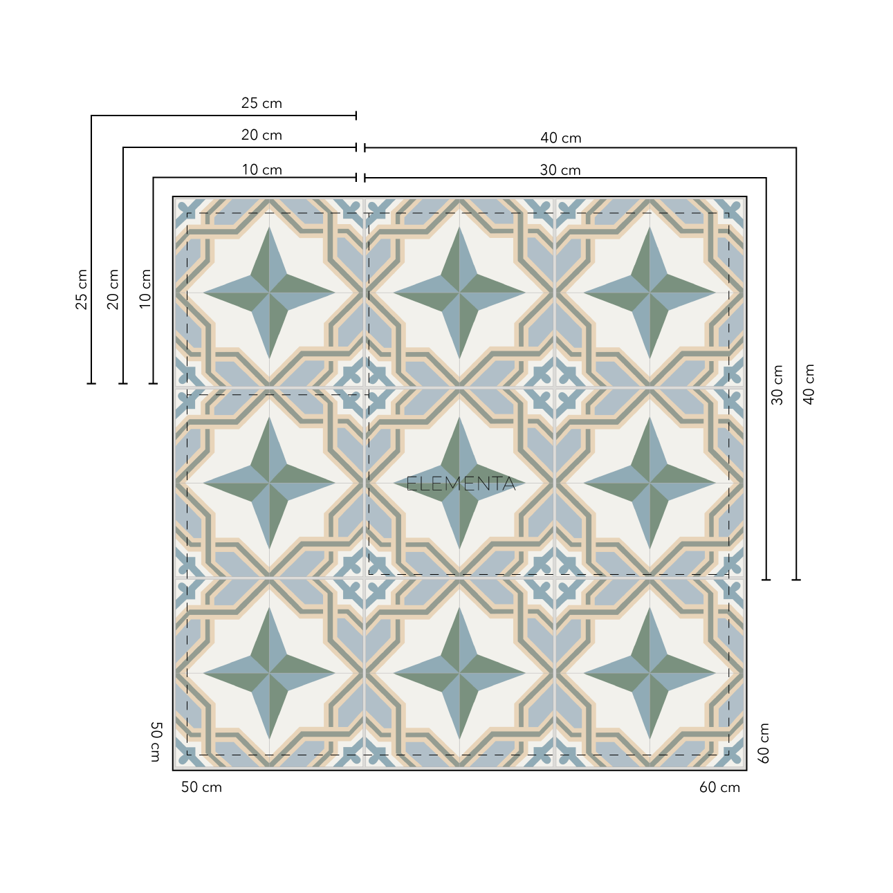 Aguedo 20x20 cm - 20 unidades para pisos / cubre 0,8 mt2