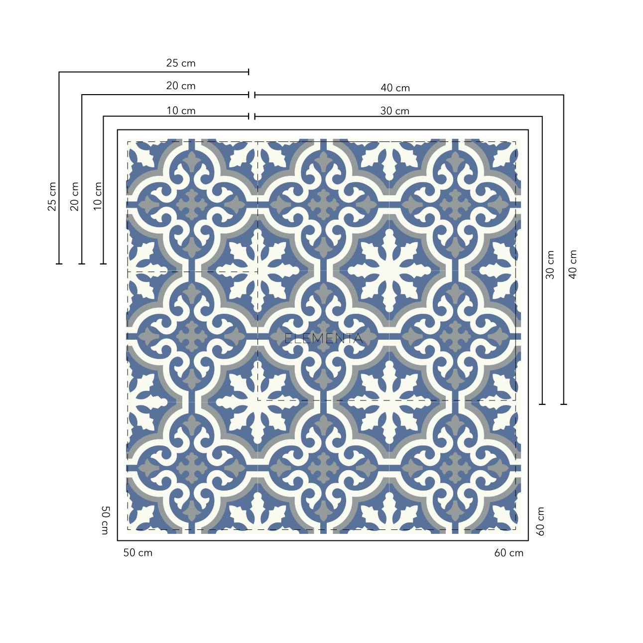 Chinavita 10x10 cm - 20 unidades para pisos / cubre 0,2 mt2