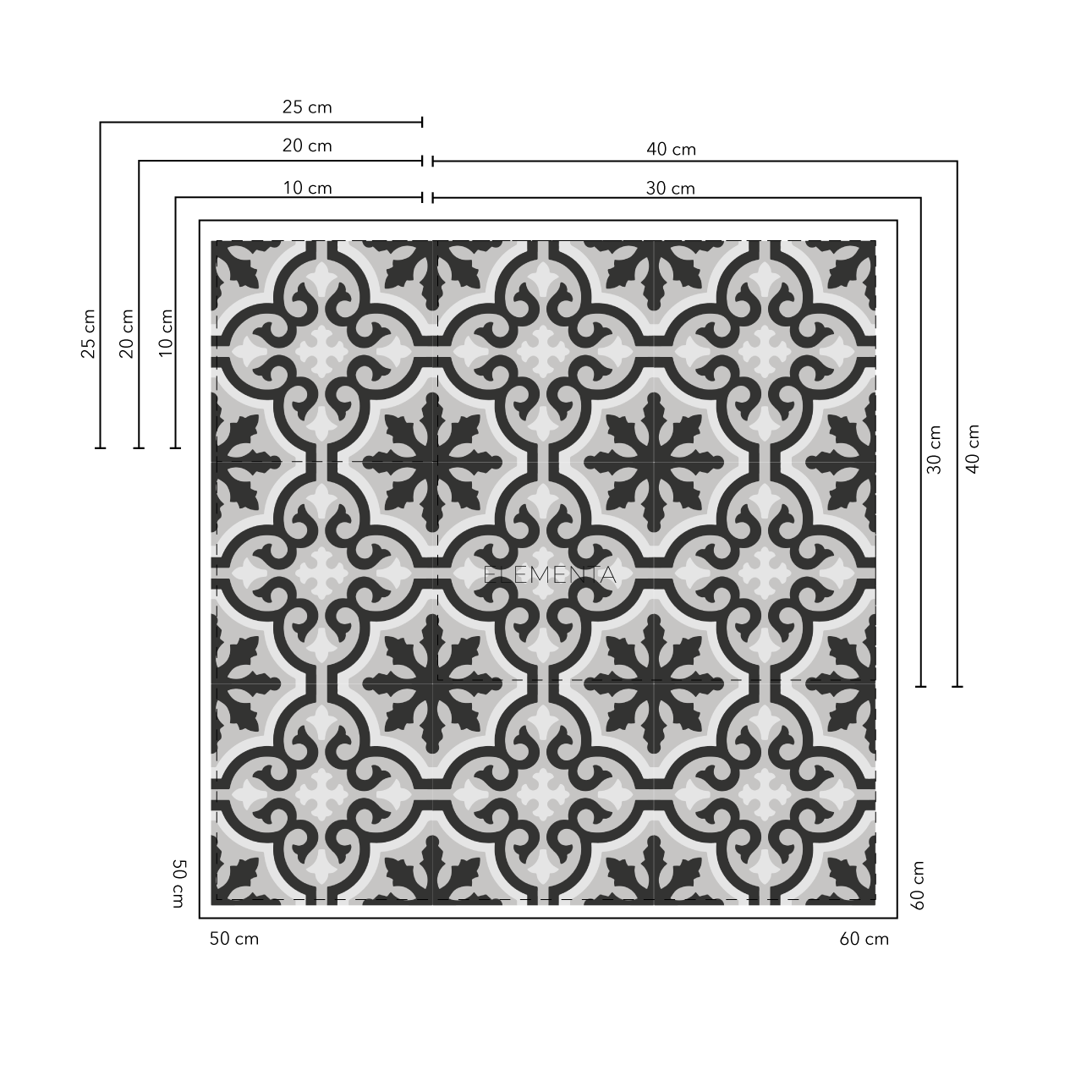 Chinavita mono 10x10 cm - 20 unidades para pisos / cubre 0,2 mt2