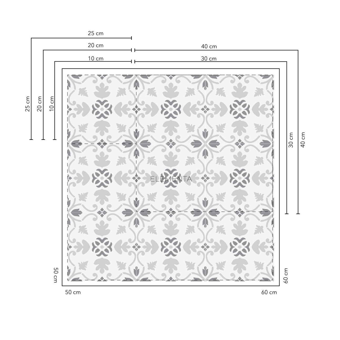 Cuba 25x25 cm - 20 unidades para pisos / cubre 1,2 mt2