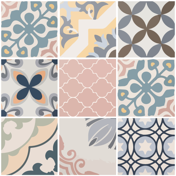 Decorative Vinyl - Tiles in Set - 20 UNITS