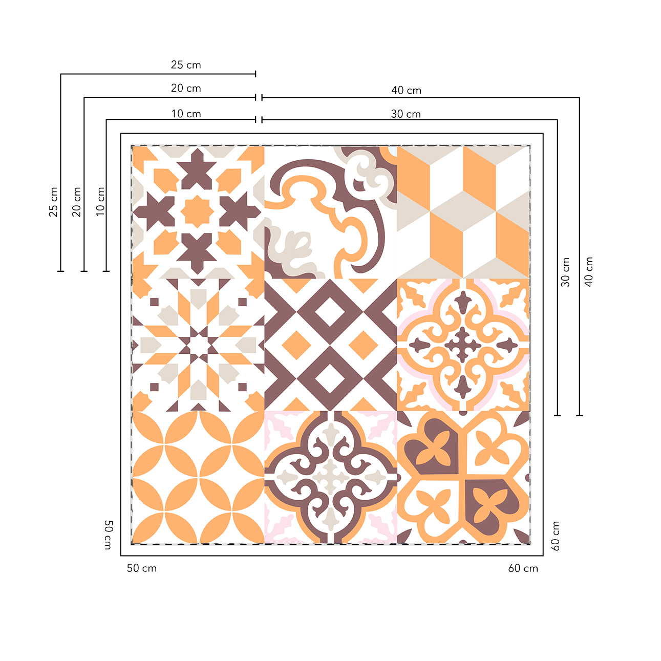 Turkish 30x30 cm - 20 units for floors / covers 1.8 m2