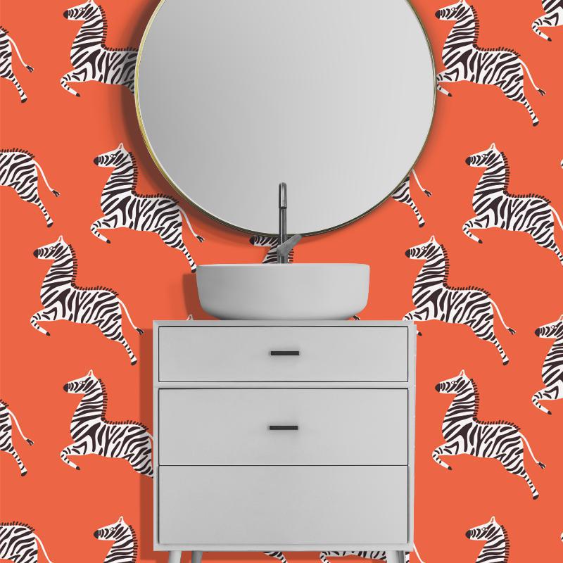 Zebrasss Papel Tapiz - 240 cm alto x 60 cm ancho