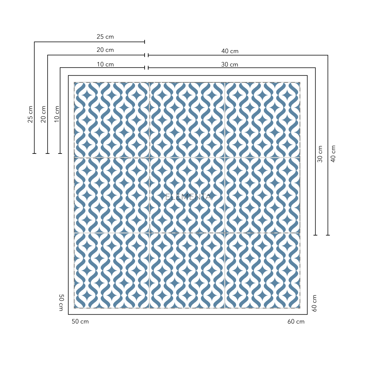 Almada 25x25 cm - 20 units for floors / covers 1.2 m2