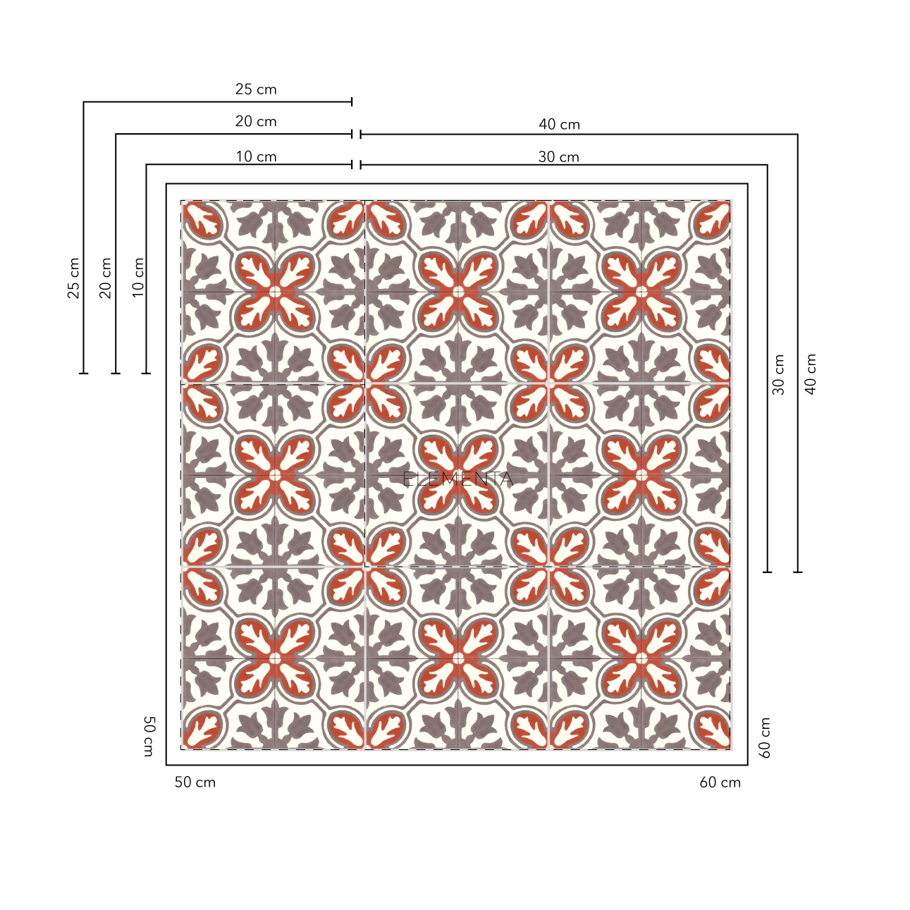 Amaelco 10x10 cm - 20 unidades para pisos / cubre 0,2 mt2